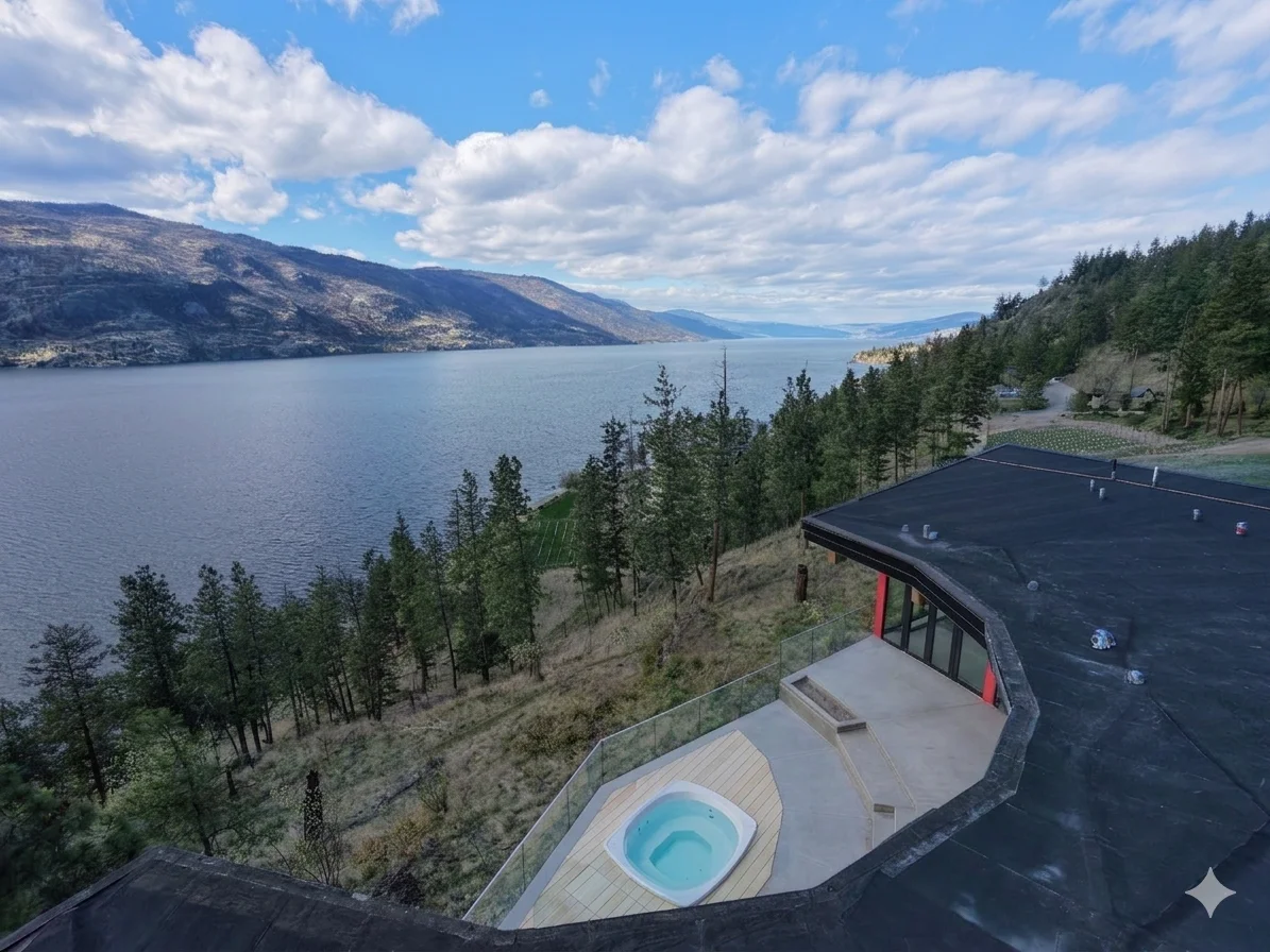 Estate Villa hot tub with lake view